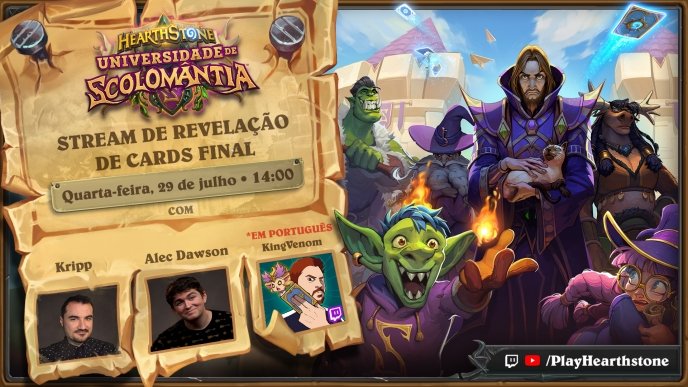 Retransmissão da stream da última revelação de cards de Universidade de Scolomântia