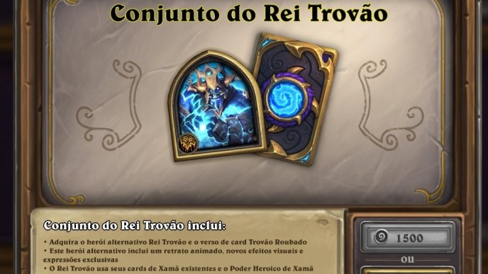 Conjunto do Rei Trovão disponível na loja de Hearthstone por tempo limitado!