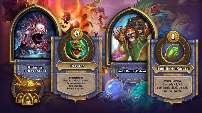 Novos heróis em Hearthstone Campos de Batalha: Mutanus e Guff Runa Totem