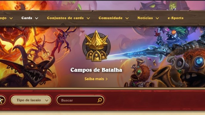 Onde visualizar os Heróis e Lacaios disponíveis em Hearthstone Campos de Batalha