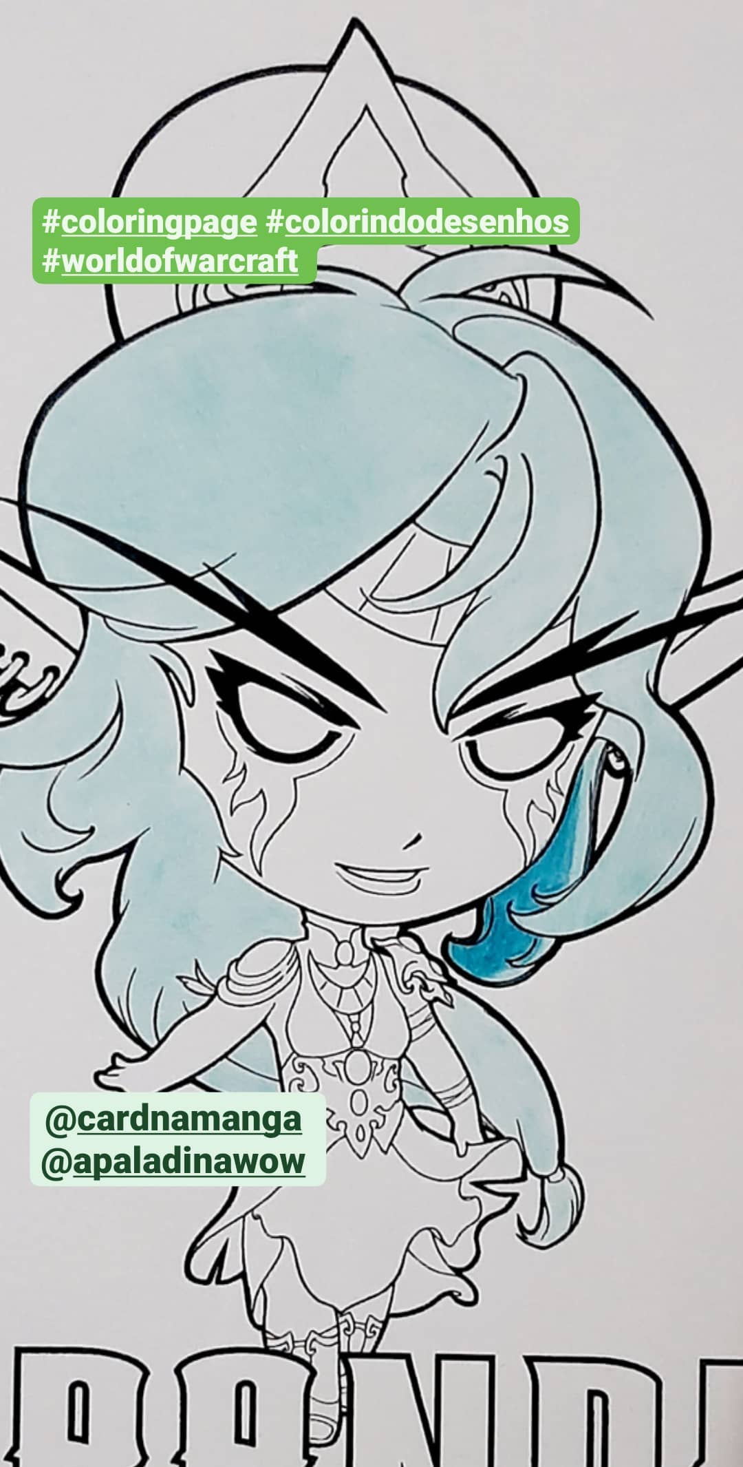 Colorindo a Tyrande - World of Warcraft e Hearthstone - 03