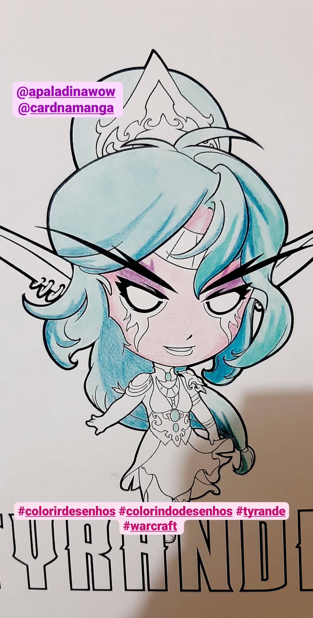 Colorindo a Tyrande - World of Warcraft e Hearthstone - 04