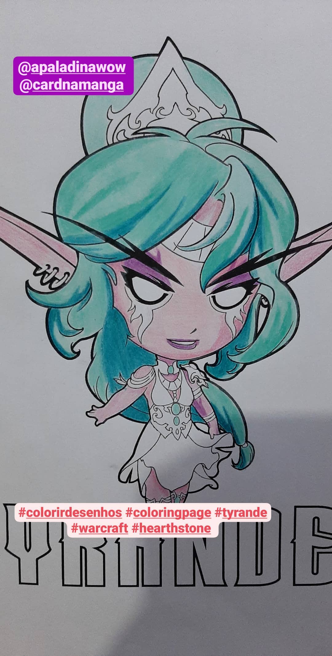 Colorindo a Tyrande - World of Warcraft e Hearthstone - 06