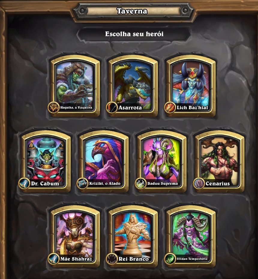 Escolhendo um chefe na Taverna da semana em Hearthstone